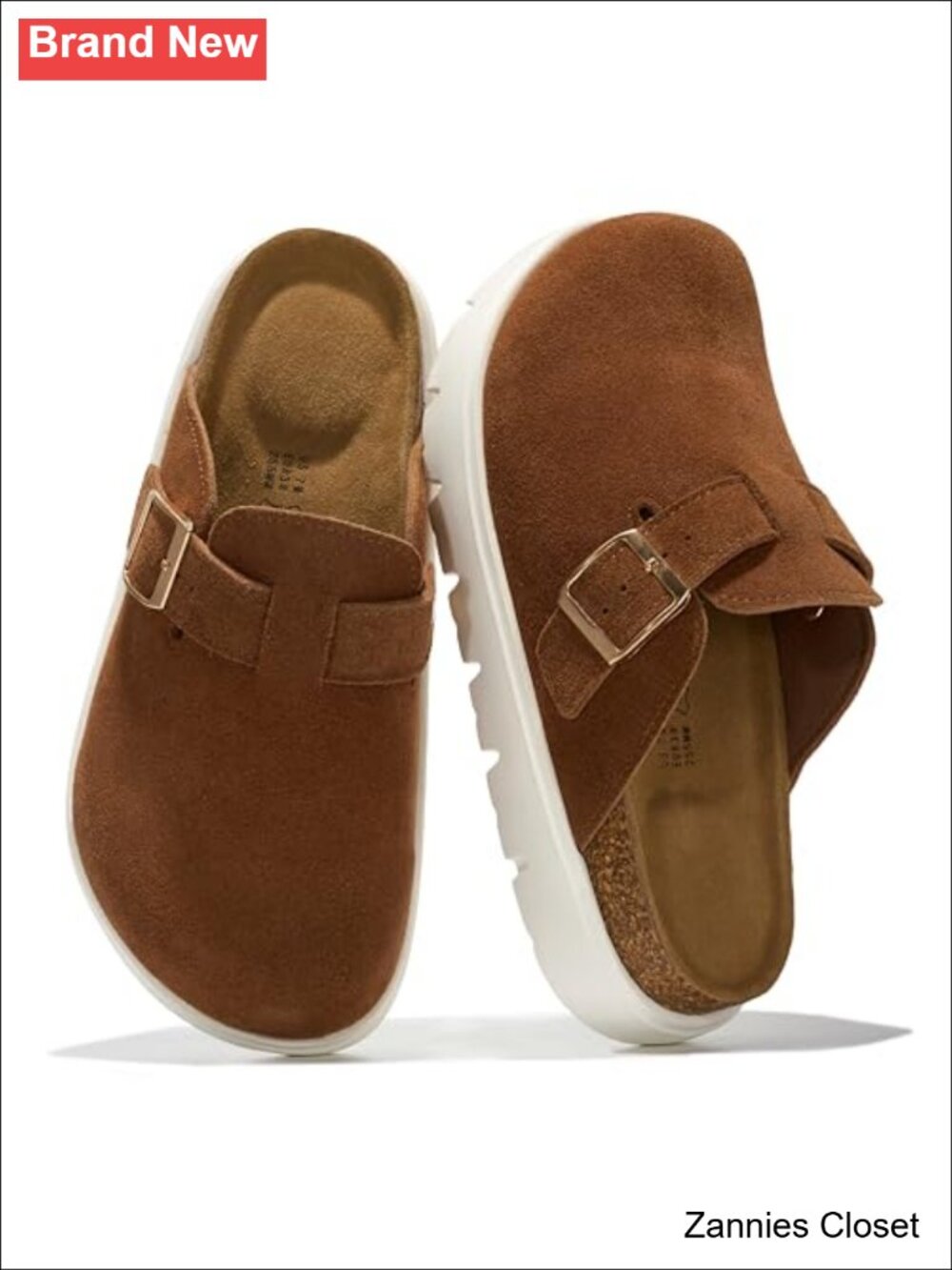 ✨ Project Cloud Genuine Leather Platform Clogs Womens Cork Footbed Memory Foam
